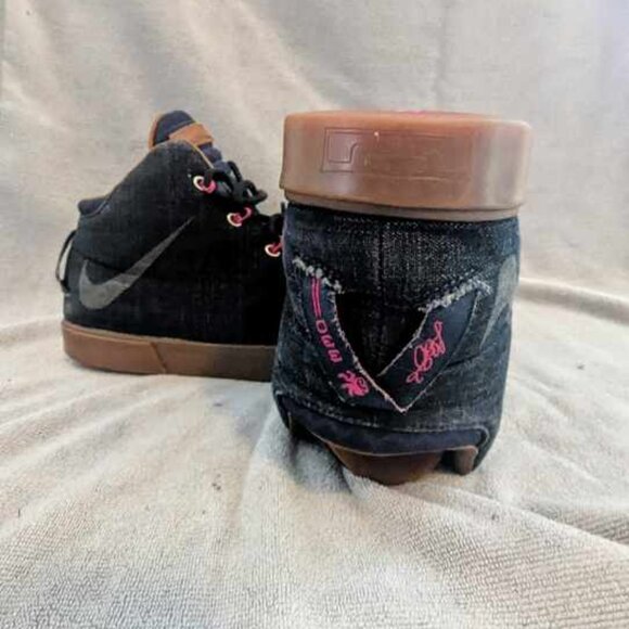 2014 Nike Lebron XII NSW Denim Lfstyl Qs Style Blue Jean Shoes Sneakers Vintage Nike LeBron 12 NSW Denim Lifestyle QS Midnight Navy for Sale  main image 4